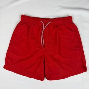 Forever‎ 21 Men Red Swim Trunks Mesh Lined Board Shorts Size Medium